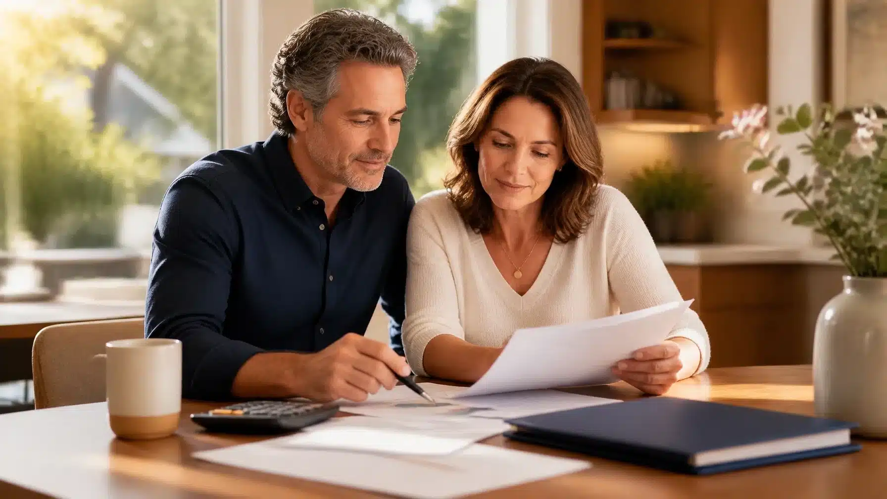 A business owner reviewing company financials before a mediation